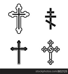 Cross icon set. Simple set of cross vector icons for web design isolated on white background. Cross icon set, simple style
