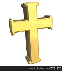 cross in gold - 3D made