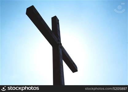 cross in italy old ancian wood and traditional texture