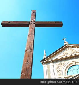 cross in italy old ancian wood and traditional texture