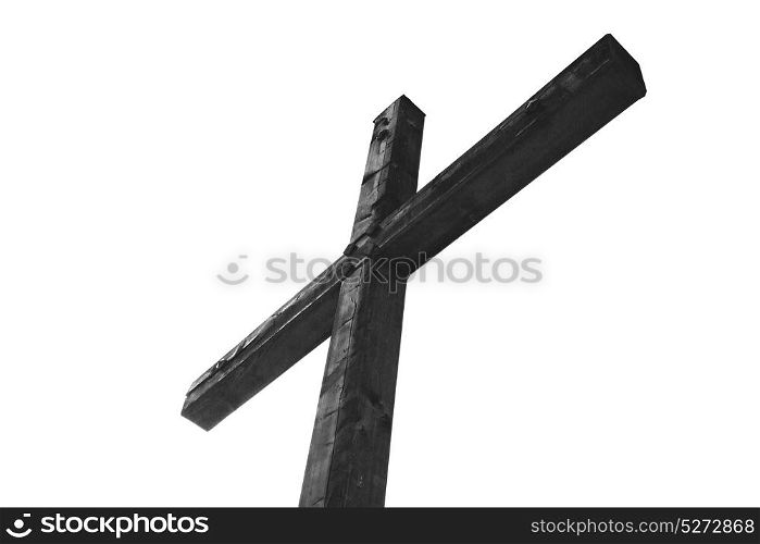 cross in italy old ancian wood and traditional texture