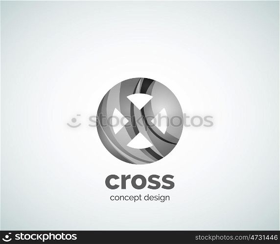 cross logo template, abstract business icon