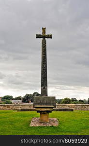 Cross memorial outside of Durham cathedral