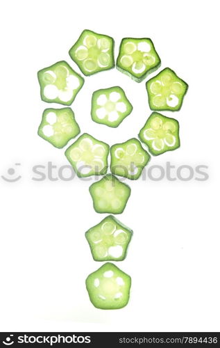 Cross section of Abelmoschus esculentus, Lady Finger arranged in floral pattern