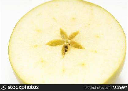 Cross section of granny smith apple