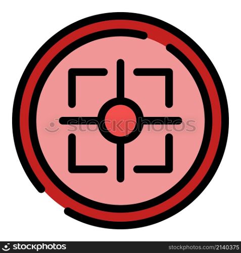 Crosshair reticle icon. Outline crosshair reticle vector icon color flat isolated. Crosshair reticle icon color outline vector