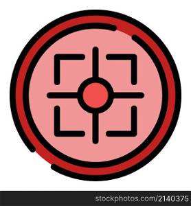 Crosshair reticle icon. Outline crosshair reticle vector icon color flat isolated. Crosshair reticle icon color outline vector