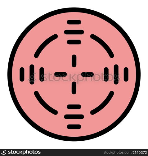 Crosshair target icon. Outline crosshair target vector icon color flat isolated. Crosshair target icon color outline vector