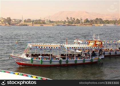 crossing of the Nile River in Luxor Egypt