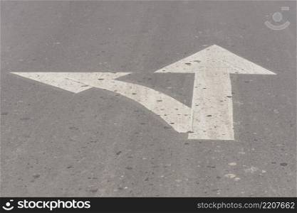 crossroad arrow lines asphalt