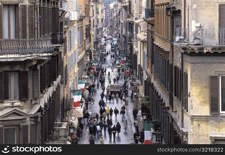 Crowded Italian Street