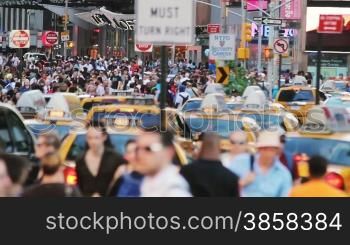 Crowded street, Times Square, New York City