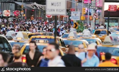 Crowded street, Times Square, New York City