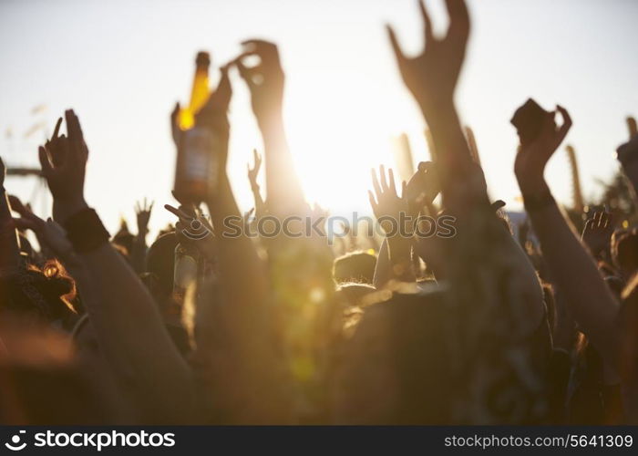 Crowds Enjoying Themselves At Outdoor Music Festival