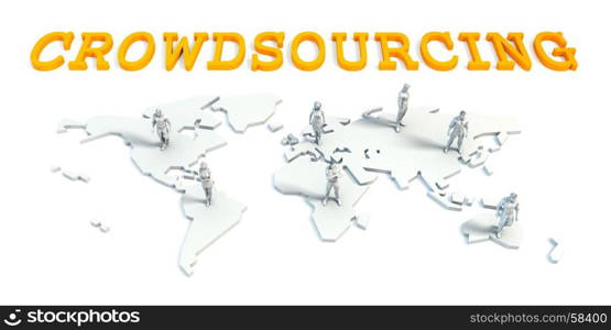 Crowdsourcing Concept with a Global Business Team. Crowdsourcing Concept with Business Team