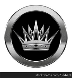 Crown icon silver, isolated on white background.