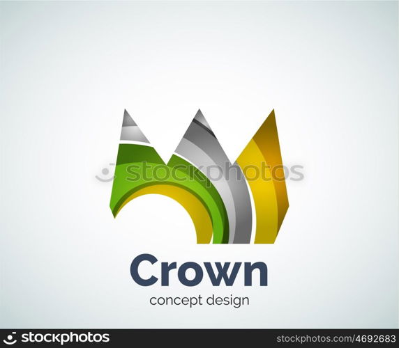 Crown logo template, abstract business icon