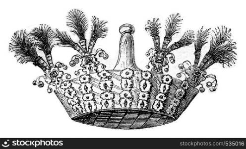 Crown, vintage engraved illustration. Magasin Pittoresque 1857.