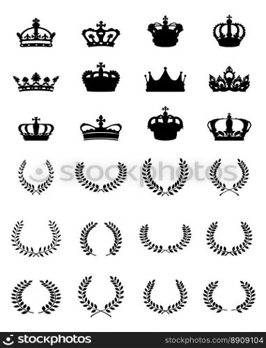 crowns and laurel wreaths