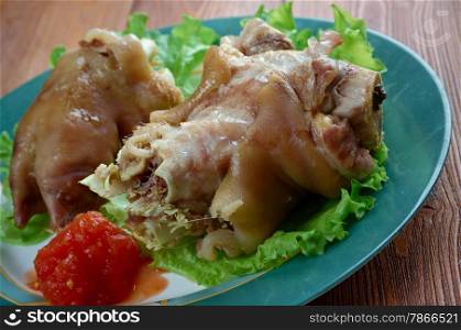 Crubeens - Irish food made of boiled pigs&rsquo; feet