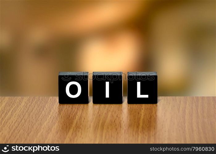crude oil on black block with blurred background