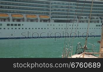 Cruise passenger ship in the port of Yalta