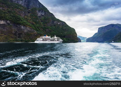 Cruise Ship in Geiranger fjord, Norway