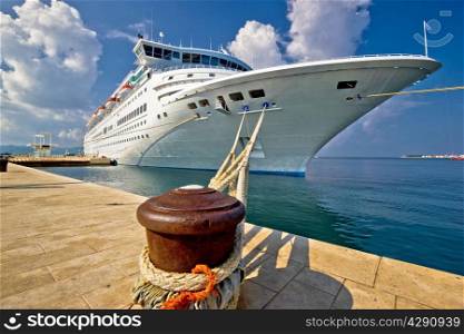 Cruise ship on dock in Zadar, Dalmatia, Croatia