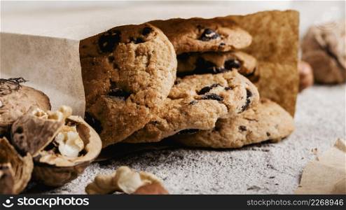crumbled paper with delicious cookies