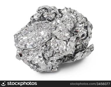 Crumpled ball of aluminum foil