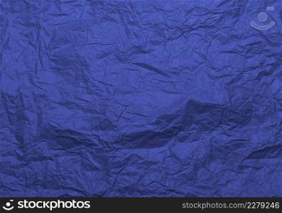 Crumpled craft blue color paper texture for background