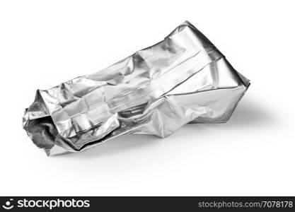 crumpled packaging isolated on white background with clipping path