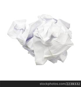crumpled paper ball isolated on a white background