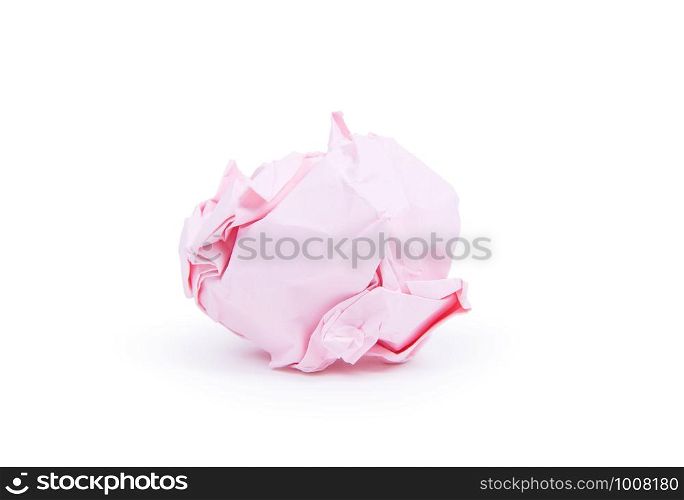 crumpled paper ball isolated on white background