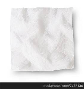 Crumpled Paper Napkins Isolated On White Background