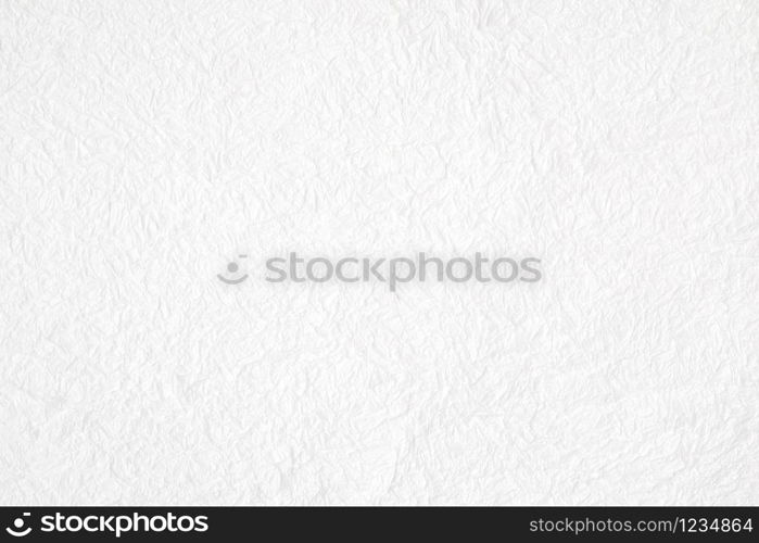 Crumpled white mulberry paper textured background, detail closed up