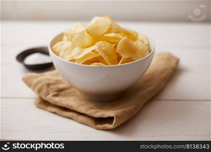 Crunchy delicious potato chips for a tasty snack break. . Potato chips for a tasty snack break.