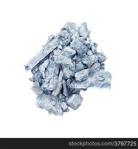 Crushed eyeshadow in blue isolated on white background