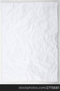 Crushed sheet of white paper