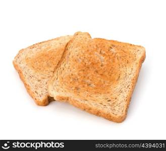 Crusty bread toast slice isolated on white background