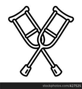 Crutches icon. Outline crutches vector icon for web design isolated on white background. Crutches icon, outline style