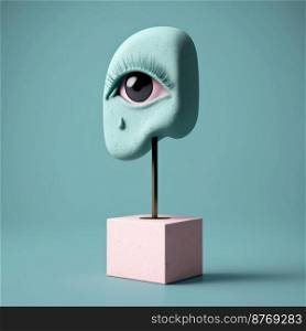 Crying eye sculpture design 3d illustrated