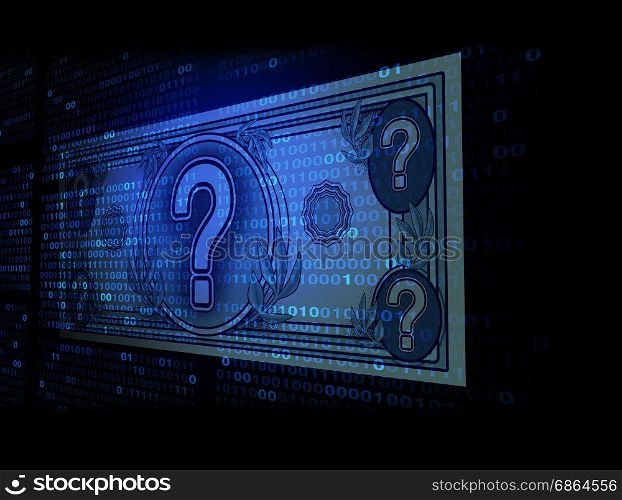 Cryptocurrency as bitcoin or ethereum digital internet currency economic concept as online electronic money transaction from a banking database market in a 3D illustration style.