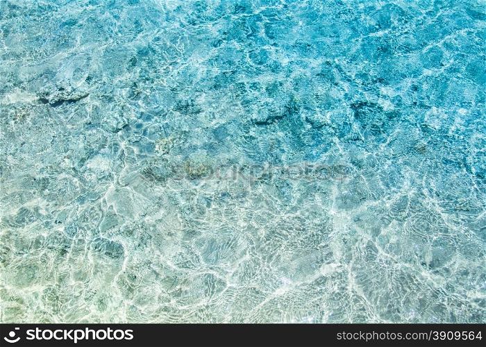 Crystal clear turqoise water of the tropical sea