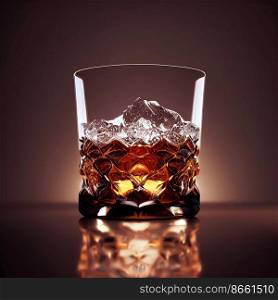 Crystal glass for whisky design 3d illustrated