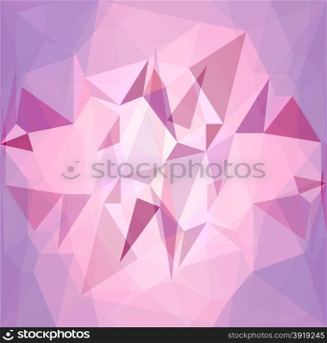 Crystal Pink Background. Polygonal Pink Mosaic Pattern.. Pink Background