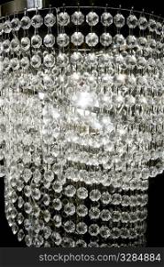 crystal strass lamp white over black background luxury interior design