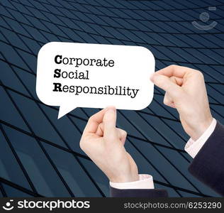 CSR written in a speechbubble