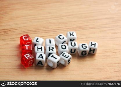 CTR Click Through Rate written on dices onwooden surface