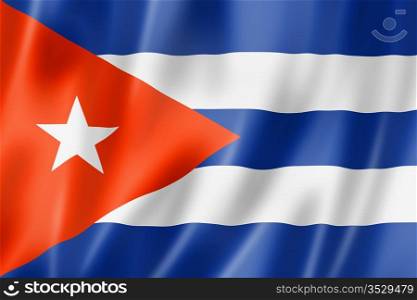 Cuba flag, three dimensional render, satin texture. Cuban flag